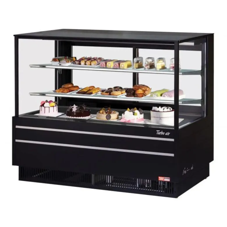 Turbo Air TCGB-60UF-B-N 60 1/2 Full Service Bakery Display Case w/ Straight Glass - (3) Levels. 115v