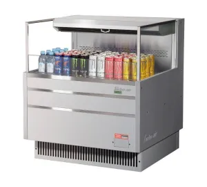 Turbo Air - TOM-36L-UF-S-1S-N. 34-3/4L Low Profile Glass Side Panel - European Straight / Stainless Steel