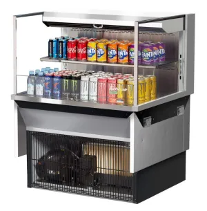 Turbo Air - TOM-36L-UF-S-2SI-N. 34-3/4L Low Profile Glass Side Panel. 1 shelf - European Straight / Stainless Steel
