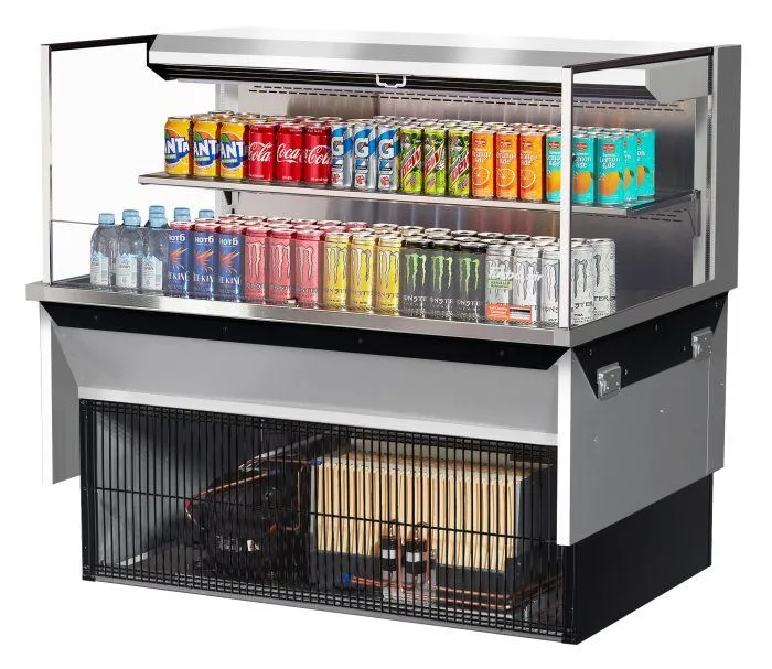 Turbo Air - TOM-48L-UF-S-2SI-N. 46-3/4L Low Profile Glass Side Panel. 1 shelf - European Straight / Stainless Steel