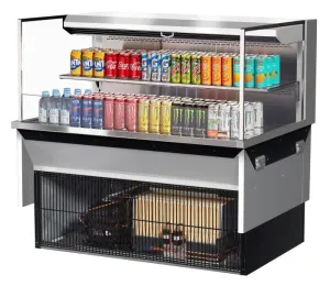 Turbo Air - TOM-48L-UF-S-2SI-N. 46-3/4L Low Profile Glass Side Panel. 1 shelf - European Straight / Stainless Steel
