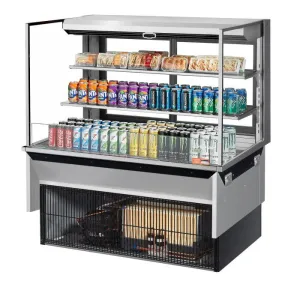 Turbo Air - TOM-48L-UFD-S-3SI-N. 46-3/4L Low Profile Glass Side Panel. Rear Sliding Door. 2 shelves - European Straight / Stainless Steel