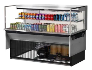 Turbo Air - TOM-60L-UF-S-2SI-N. 58-3/4L Low Profile Glass Side Panel. 1 shelf - European Straight / Stainless Steel