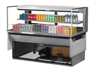 Turbo Air - TOM-60L-UFD-S-2SI-N. 58-3/4L Low Profile Glass Side Panel. Rear Sliding Door. 1 shelf - European Straight / Stainless Steel