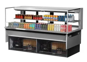 Turbo Air - TOM-72L-UFD-S-2SI-N. 70-3/4L Low Profile Glass Side Panel. Rear Sliding Door. 1 shelf - European Straight / Stainless Steel