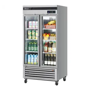 Turbo Air - TSR-35GSD-N. Commercial Super Deluxe Glass Door Refrigerator. Two-section