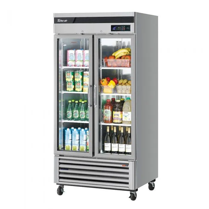 Turbo Air - TSR-35GSD-N. Commercial Super Deluxe Glass Door Refrigerator. Two-section