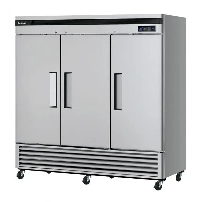 Turbo Air - TSR-72SD-N. Commercial 81 Super Deluxe Reach-in refrigerator. Three-section