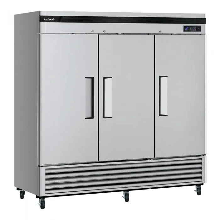 Turbo Air - TSR-72SD-N. Commercial 81 Super Deluxe Reach-in refrigerator. Three-section