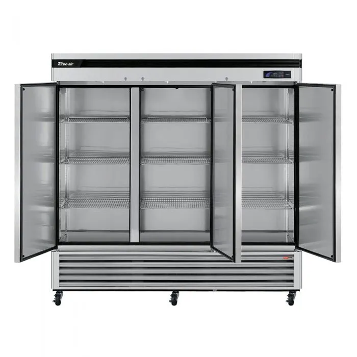 Turbo Air - TSR-72SD-N. Commercial 81 Super Deluxe Reach-in refrigerator. Three-section
