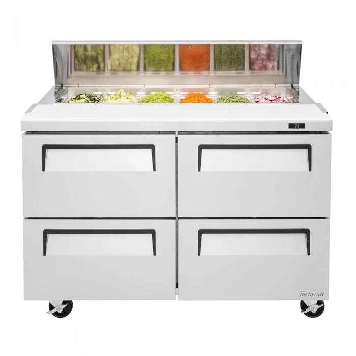 Turbo Air - TST-48SD-D4-N. Commercial Super Deluxe Sandwich Salad Unit Mega Top Two-section 12 cu. ft