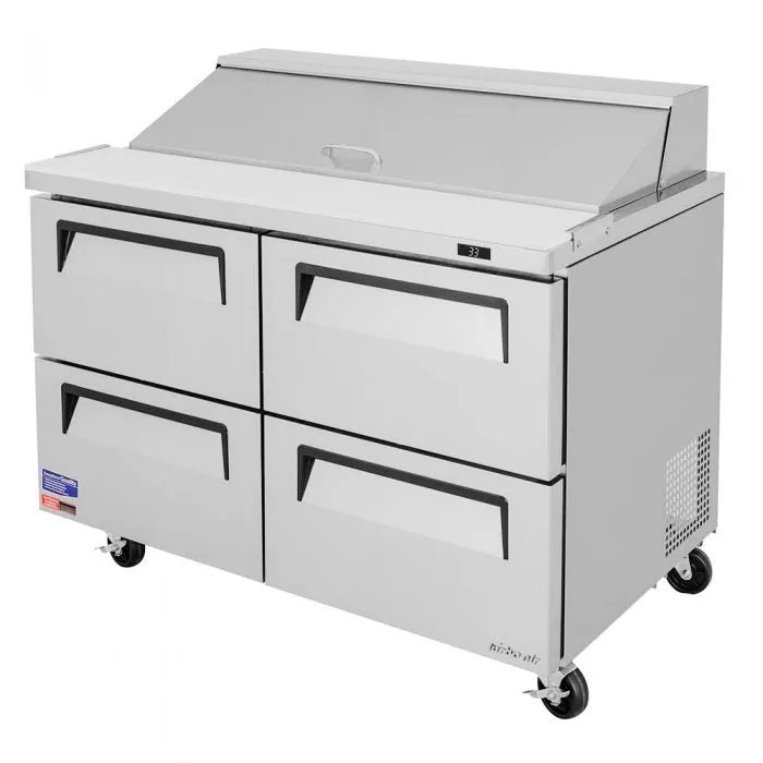 Turbo Air - TST-48SD-D4-N. Commercial Super Deluxe Sandwich Salad Unit Mega Top Two-section 12 cu. ft