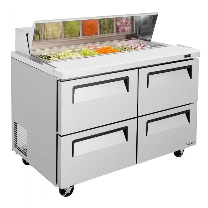 Turbo Air - TST-48SD-D4-N. Commercial Super Deluxe Sandwich Salad Unit Mega Top Two-section 12 cu. ft