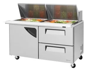Turbo Air - TST-60SD-24-D2-N. Commercial Super Deluxe Series Mega Top Sandwich/Salad Prep Table. two-section