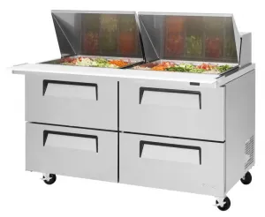 Turbo Air - TST-60SD-24-D4-N. Commercial Super Deluxe Series Mega Top Sandwich/Salad Prep Table. two-section