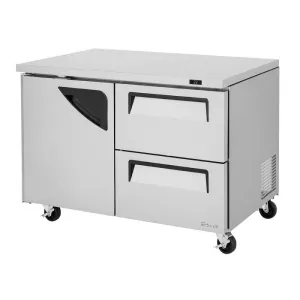 Turbo Air - TUR-48SD-D2-N. 1 Solid Door 2 Drawers Undercounter Refrigerator