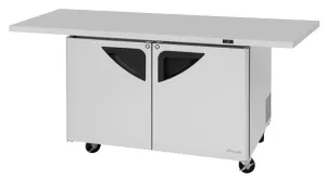 Turbo Air - TUR-48SD-E-N. 2 Solid Doors Undercounter Refrigerator. Extended Countertop