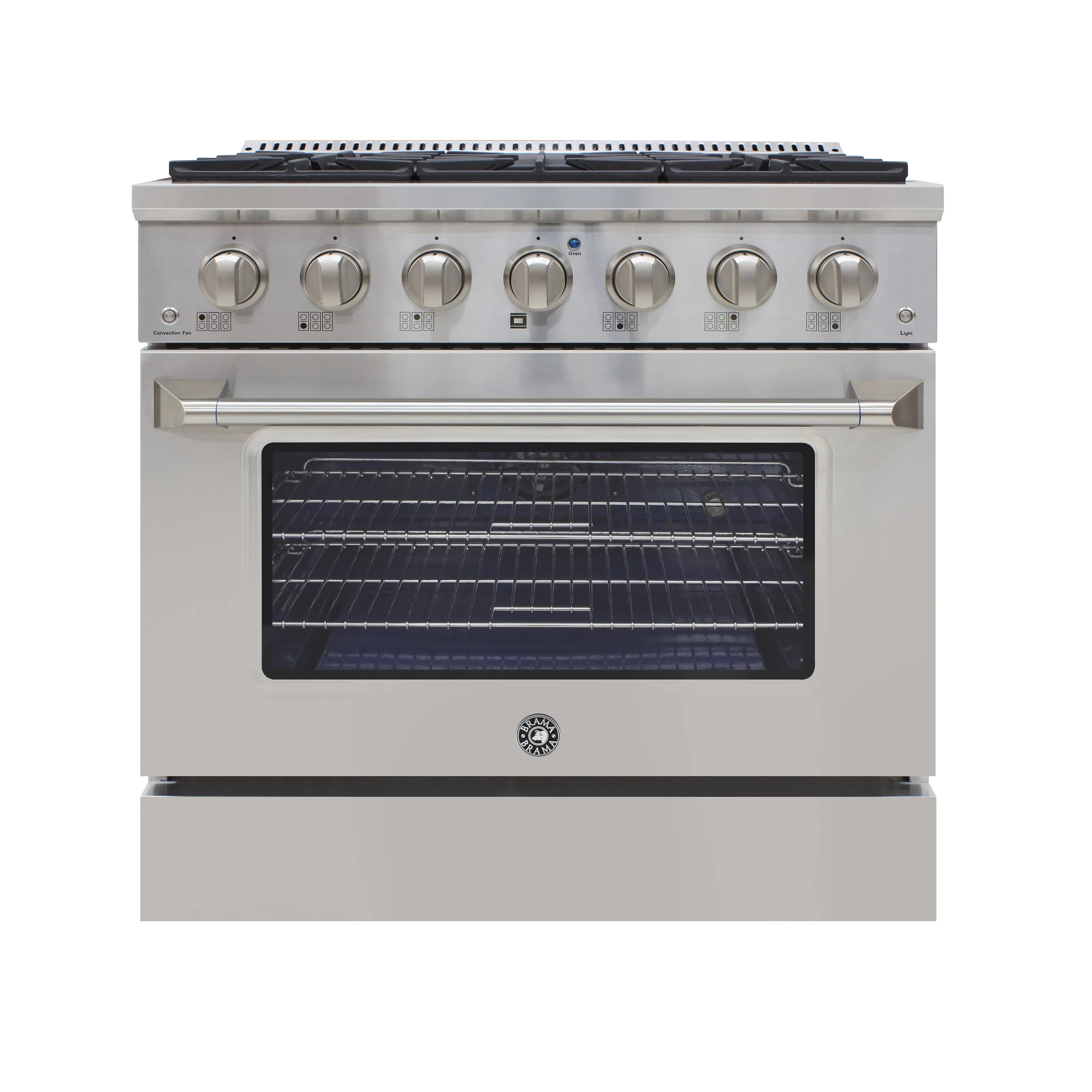 Vinotemp - BR-36SSGG. Brama by Vinotemp 36 Gas Range and Oven. 5.2 cu. ft. Capacity. in Stainless Steel