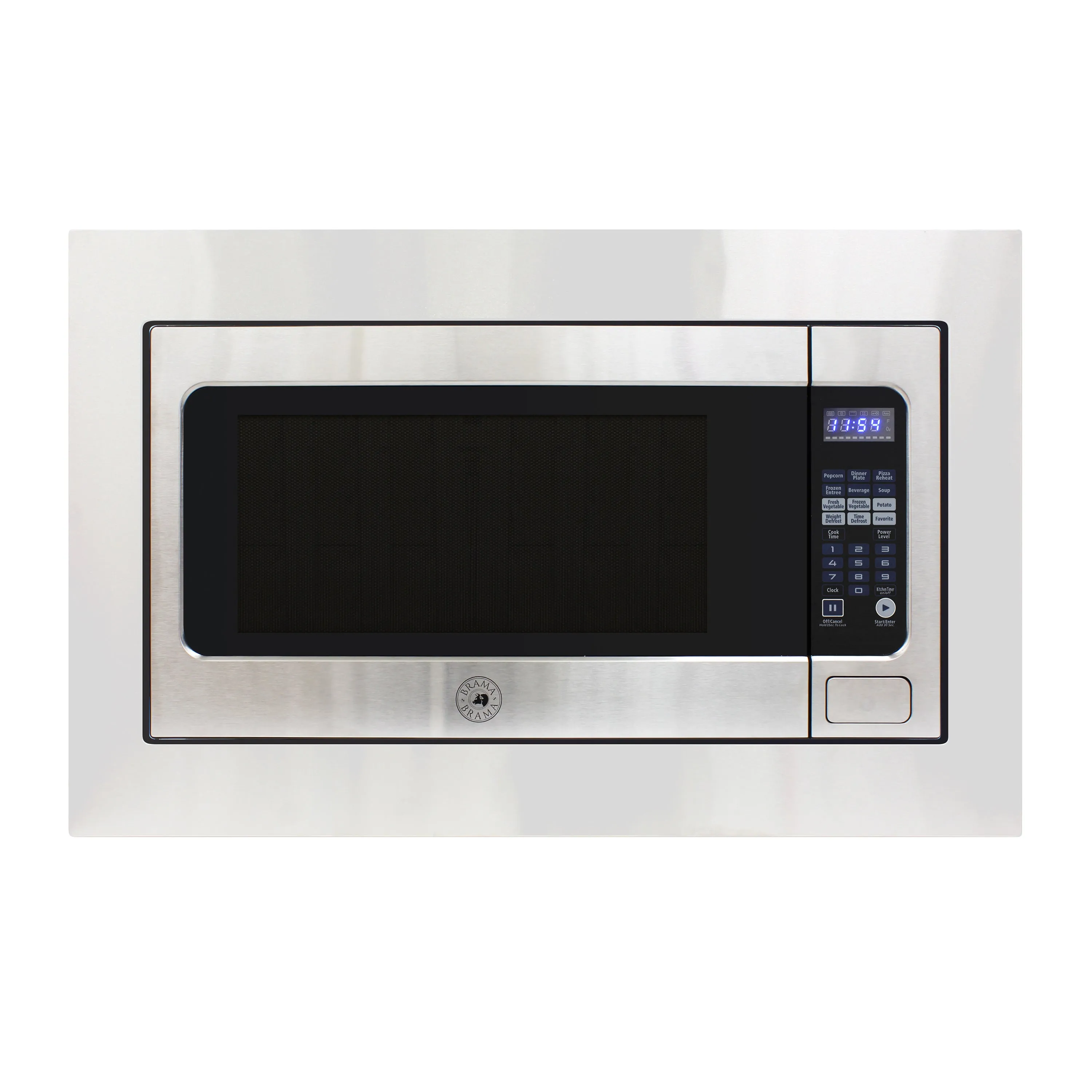 Vinotemp - BR-MW-BI22-S. Brama by Vinotemp 24 Built-In Microwave Oven with Trim Kit. 2.2 cu. ft. Capacity. in Stainless Steel